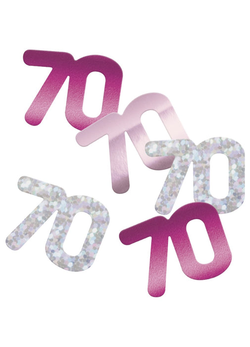 Pink Glitz Age 70 Confetti