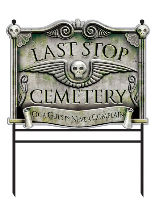 Last Stop Cemetery Sign