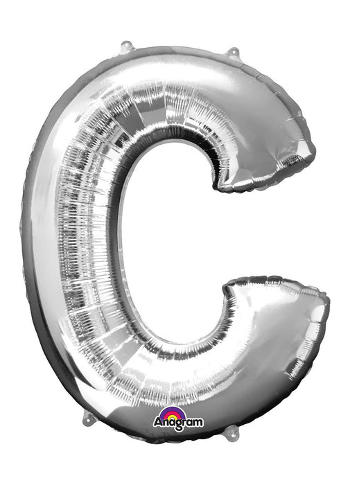Letter C Silver Supershape Balloon