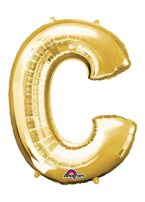 Letter C Gold Supershape Balloon