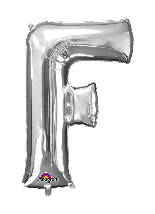 Letter F Silver Supershape Balloon