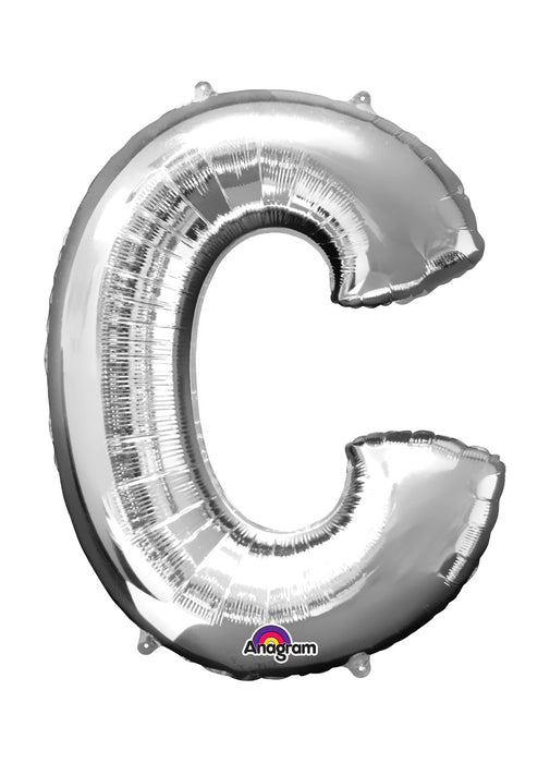 Letter C Silver Air Filled Balloon
