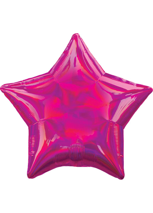 Iridescent Magenta Star Foil Balloon