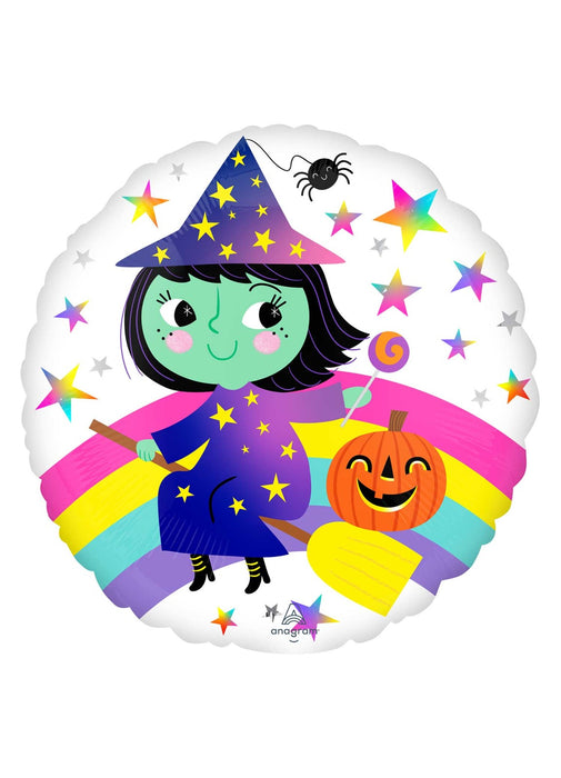 Rainbow Witch Foil Balloon