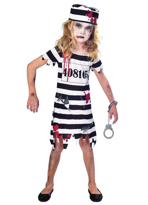 Zombie Convict Girl Costume Child