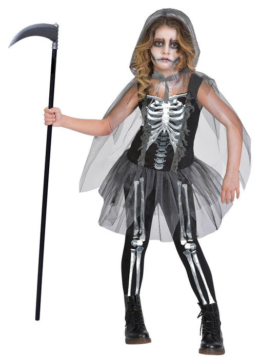 Girl's Skeleton Reaper Costume Child