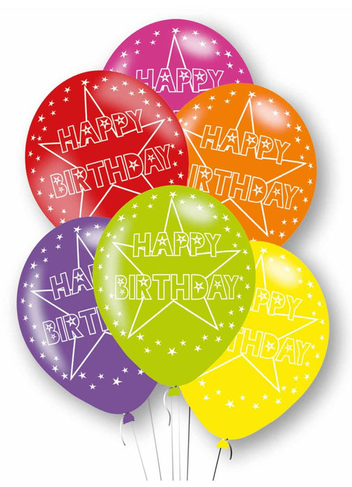 Happy Birthday Latex Balloons 6pk
