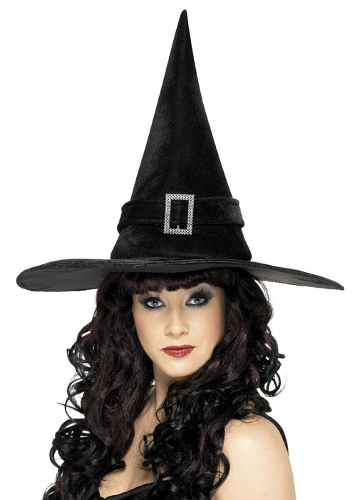 Diamante Buckle Witch Hat