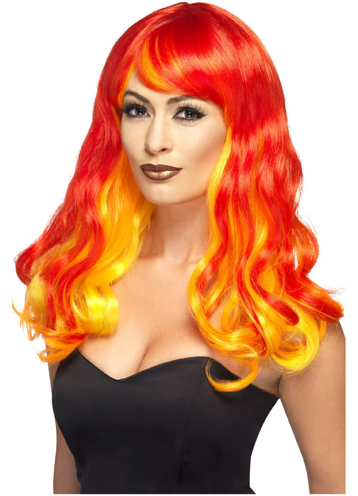 Flame Red Ombre Wig
