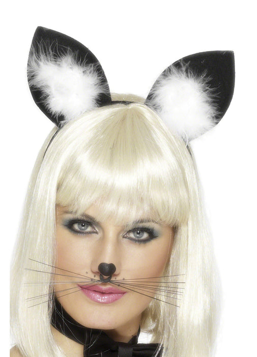 Cat Ears With Marabou Trim