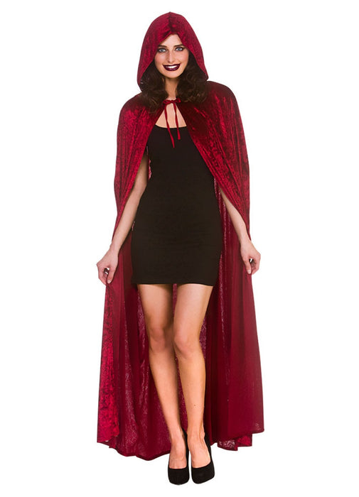 Deep Red Hooded Cape
