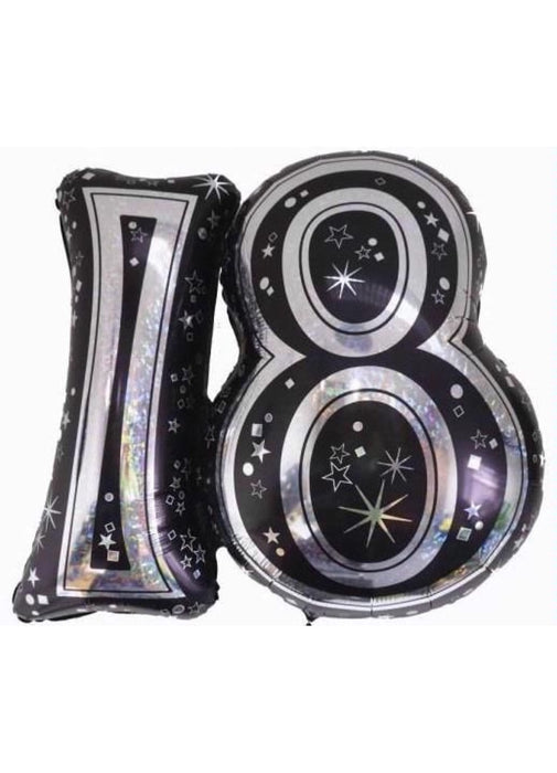 18th Black Large Balloon