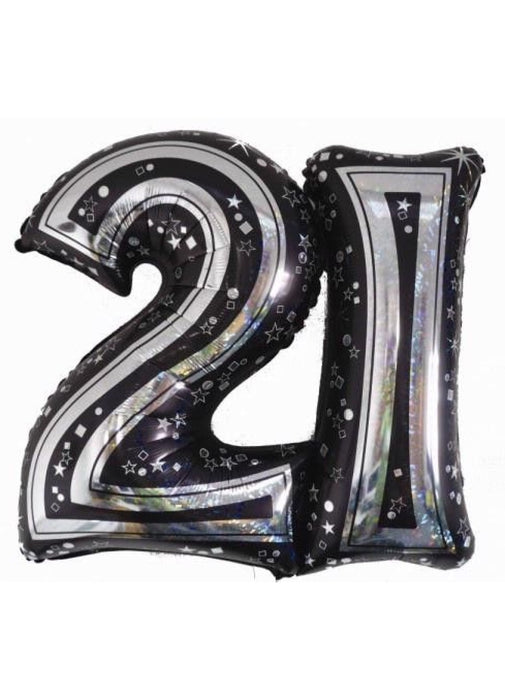21st Black Large Balloon