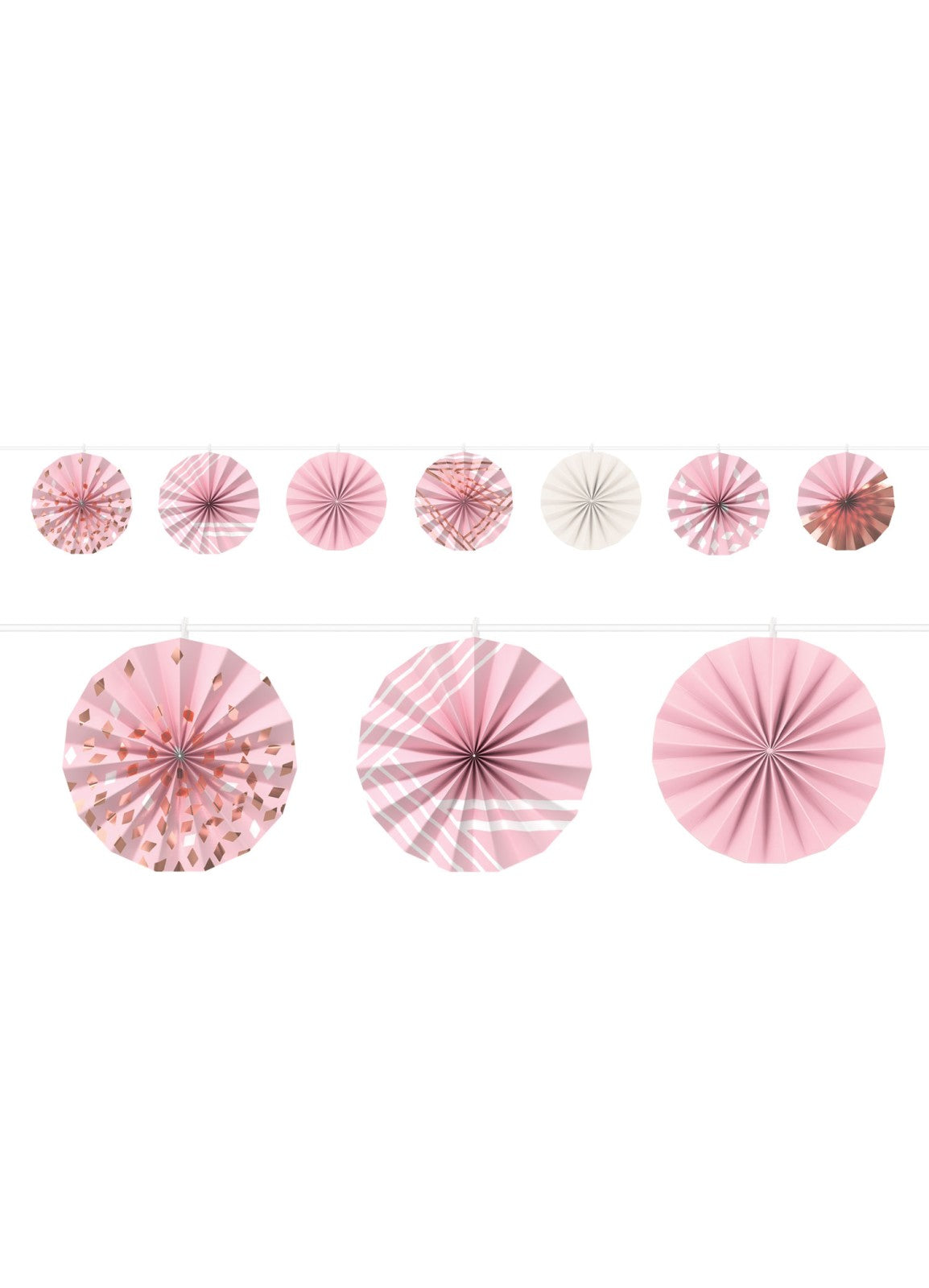 Party Deco Rose Gold Paper Fan Garland