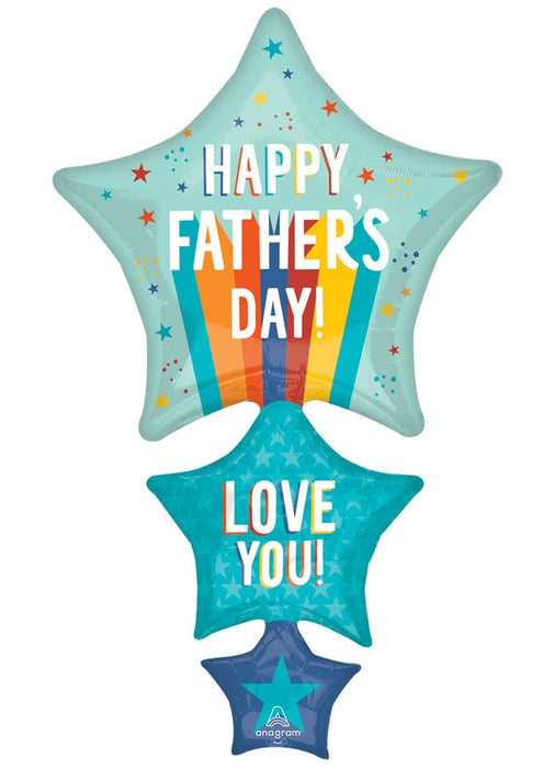 Happy Father's Day Stars Large Balloon