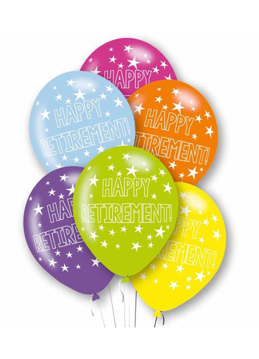 Happy Retirement Latex Balloons 6pk