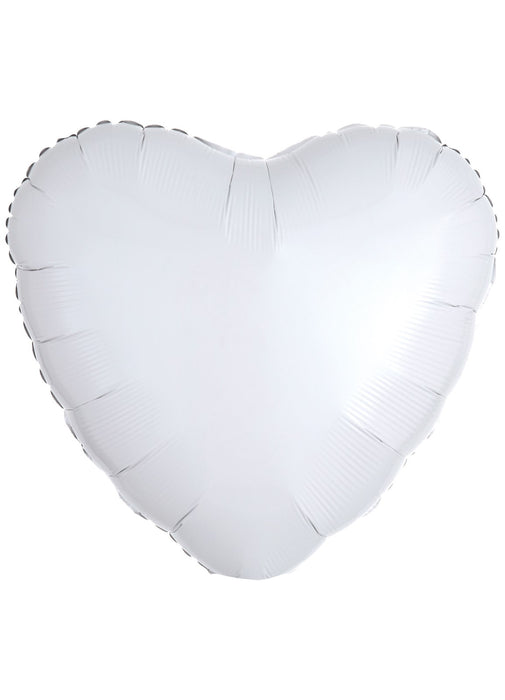 Metallic White Heart Balloon