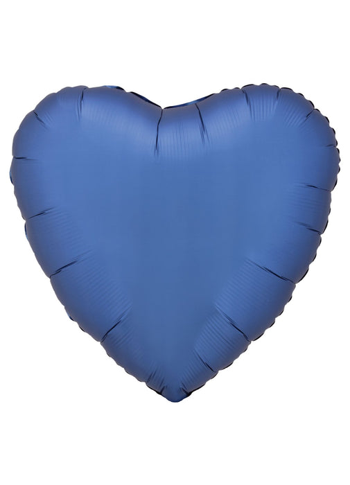 Silk Lustre Azure Blue Heart Balloon