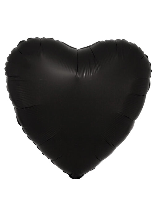 Silk Lustre Black Heart Balloon