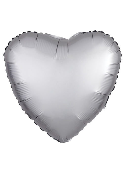 Silk Lustre Silver Heart Balloon