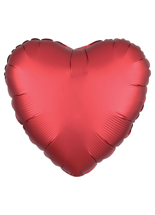 Silk Lustre Dark Red Heart Balloon
