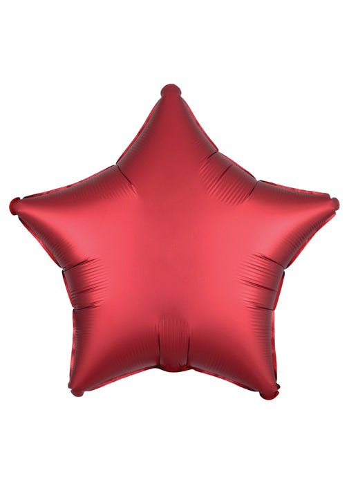 Silk Lustre Dark Red Star Balloon