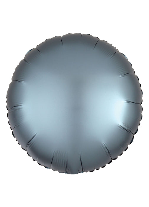 Silk Lustre Steel Blue Round Balloon