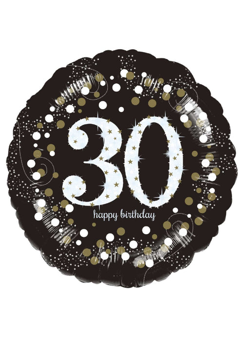 Gold Sparkle 30th Birthday Balloon