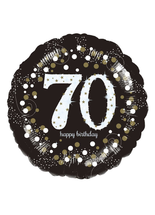 Gold Sparkle 70th Birthday Balloon