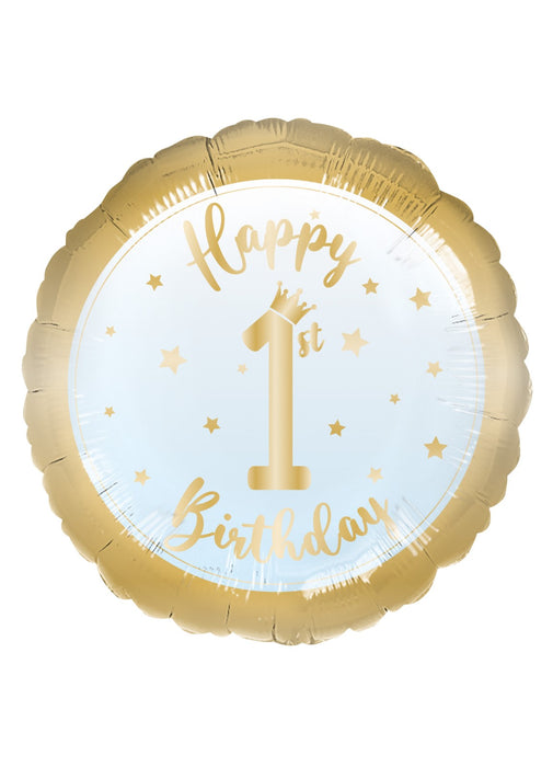 Blue Happy 1st Birthday Foil Balloon
