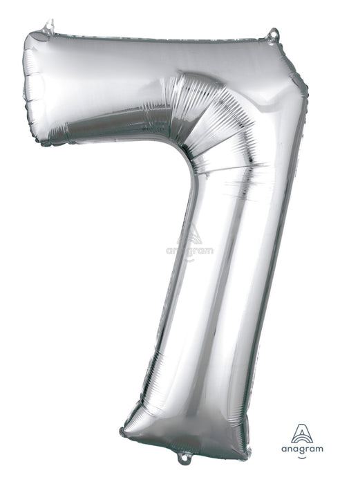 Number 7 Silver Foil Balloon