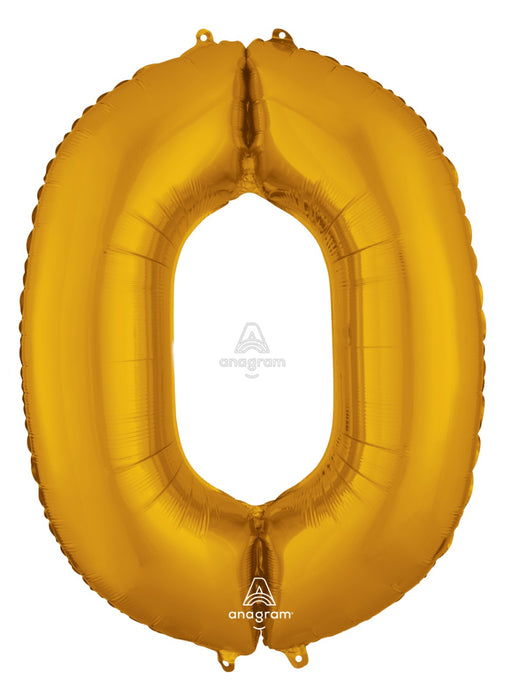 Number 0 Gold Foil Balloon