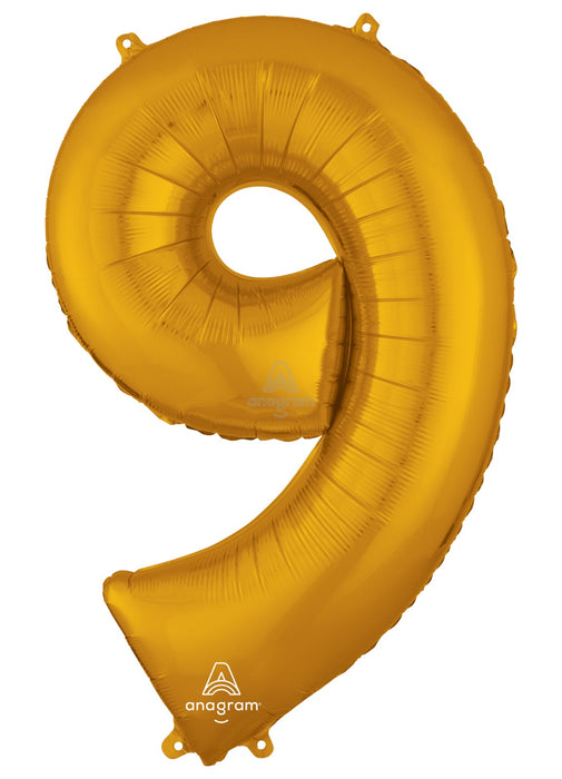 Number 9 Gold Foil Balloon