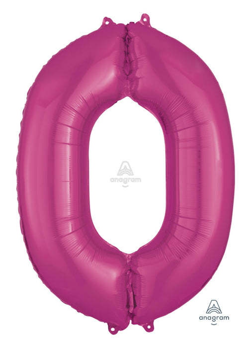 Number 0 Pink Foil Balloon