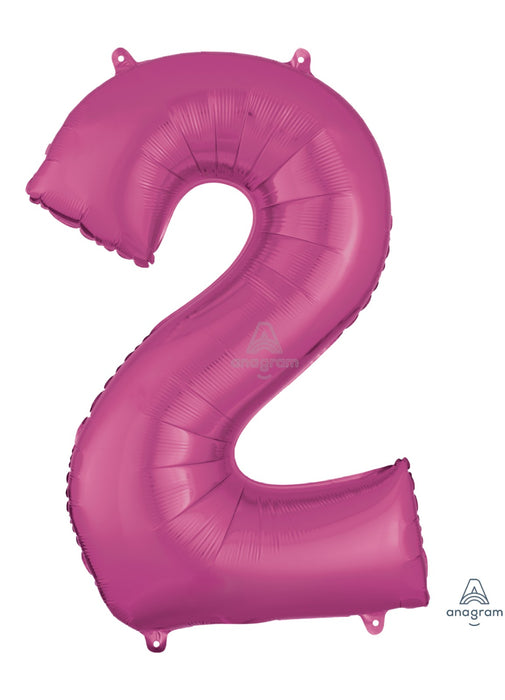 Number 2 Pink Foil Balloon