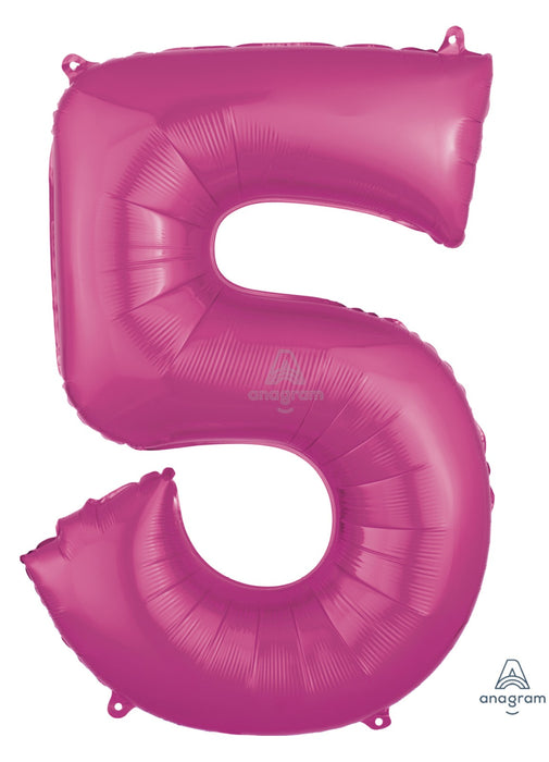 Number 5 Pink Foil Balloon