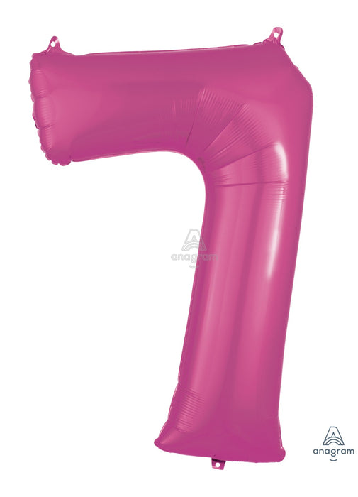 Number 7 Pink Foil Balloon