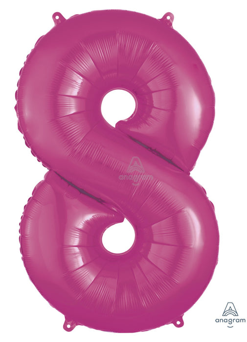 Number 8 Pink Foil Balloon