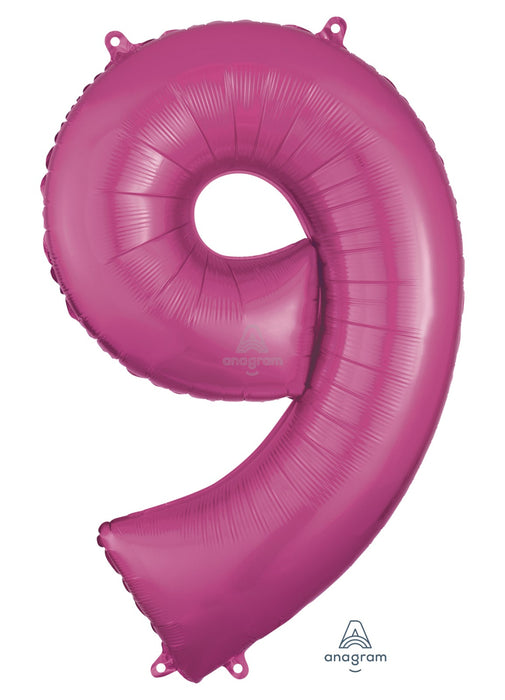Number 9 Pink Foil Balloon