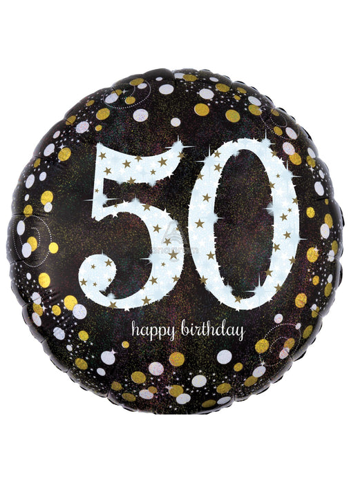 Gold Sparkle 50th Birthday Balloon