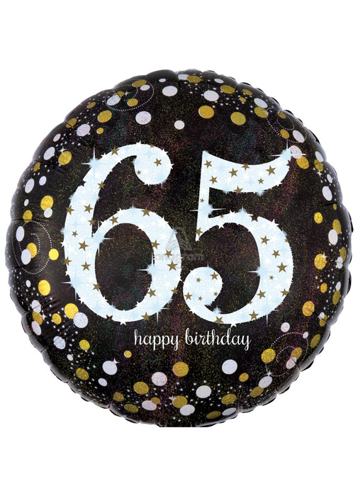 Gold Sparkle 65th Birthday Balloon