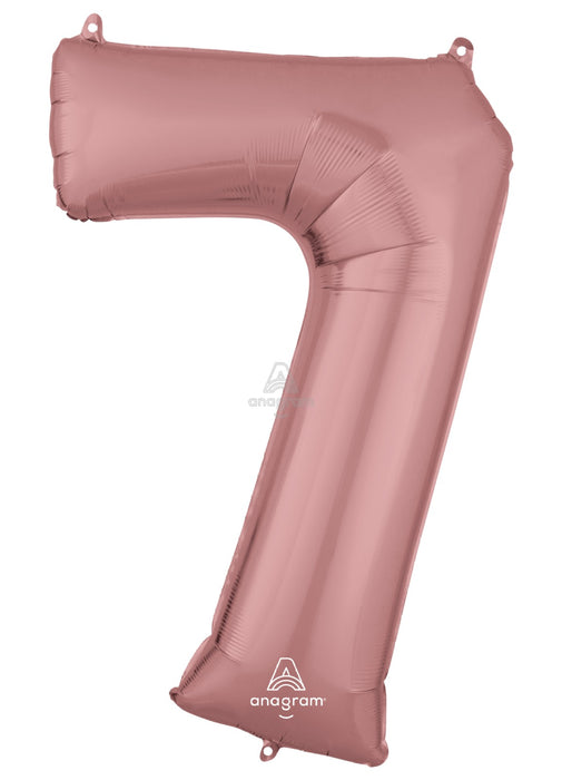 Number 7 Rose Gold Foil Balloon