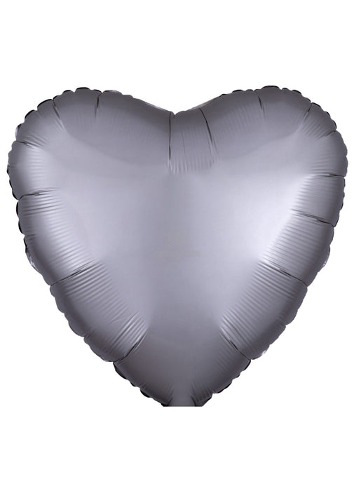 Satin Platinum Silver Heart Balloon