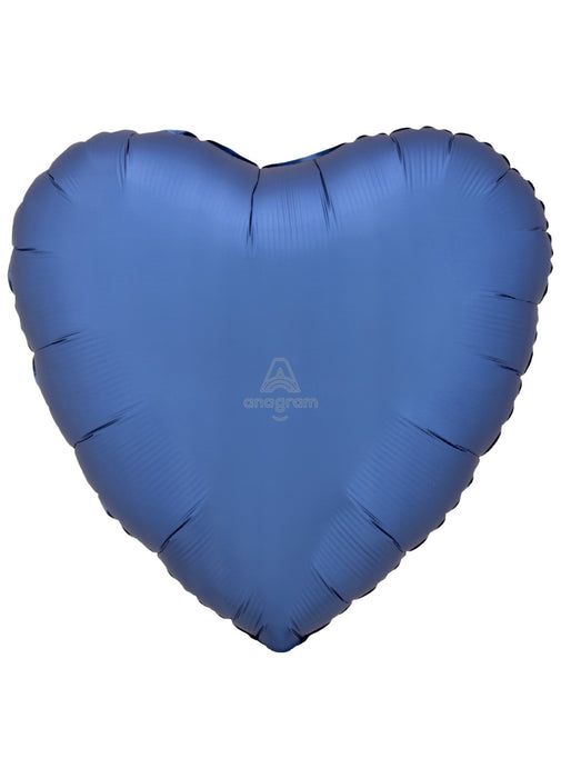 Satin Azure Blue Heart Balloon