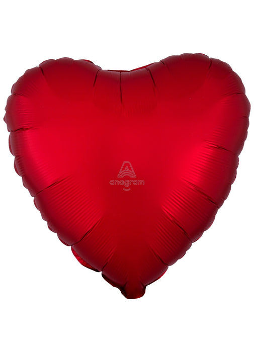 Satin Sangria Red Heart Balloon