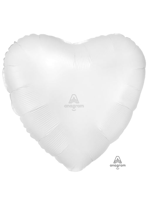 Satin White Heart Balloon