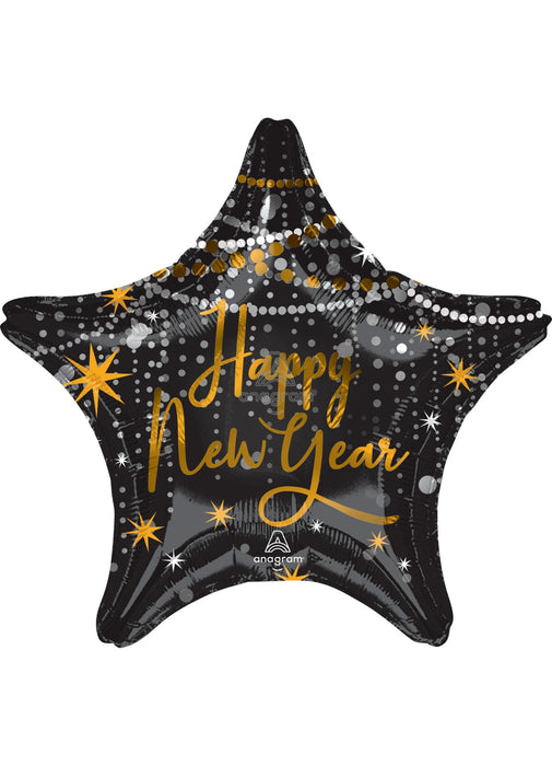Happy New Year Star Foil Balloon