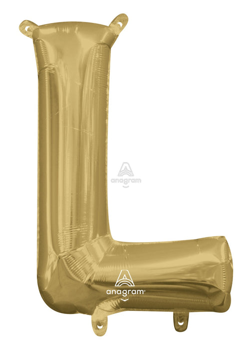 Letter L White Gold Air Filled Balloon