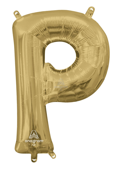 Letter P White Gold Air Filled Balloon