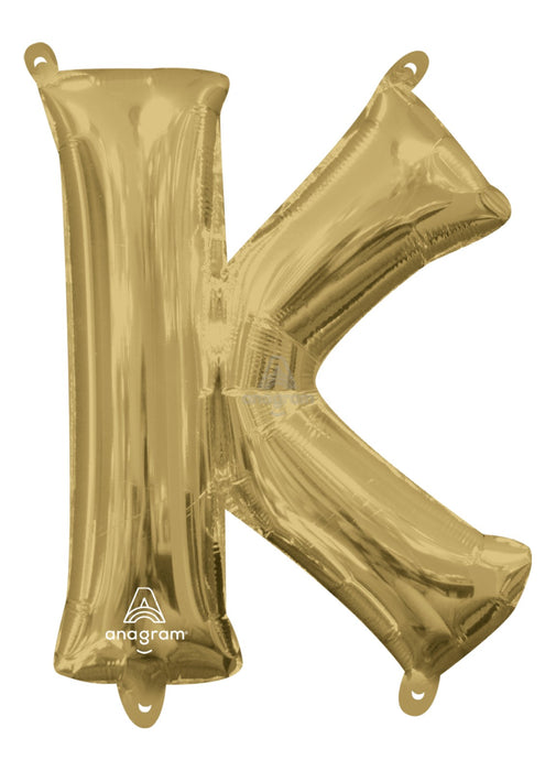 Letter K White Gold Air Filled Balloon